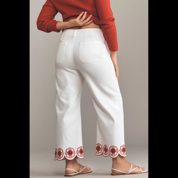 Anthropologie The Colette Scallop-Hem Crop Wide-Leg Jeans by Maeve - Picture 3 of 16